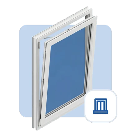 3D render of a white uPVC casement window