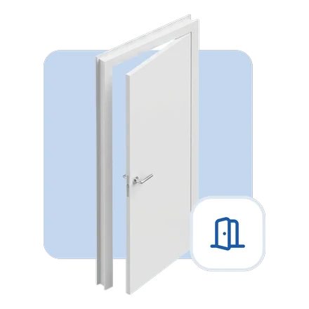 3D render of a white interior door