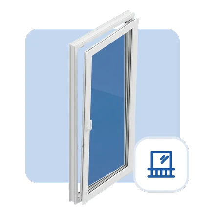 3D render of a white balcony door