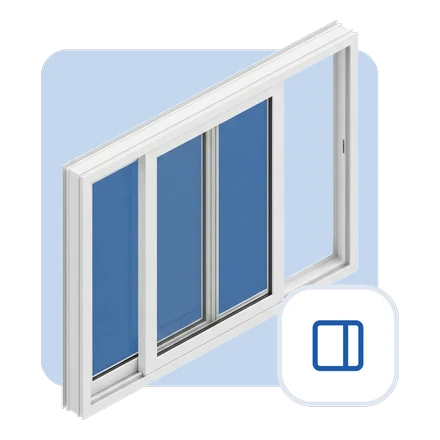 3D render of a white sliding window