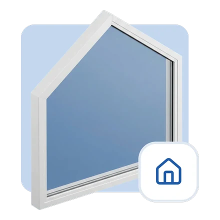 3D render of a pentagonal country-house window