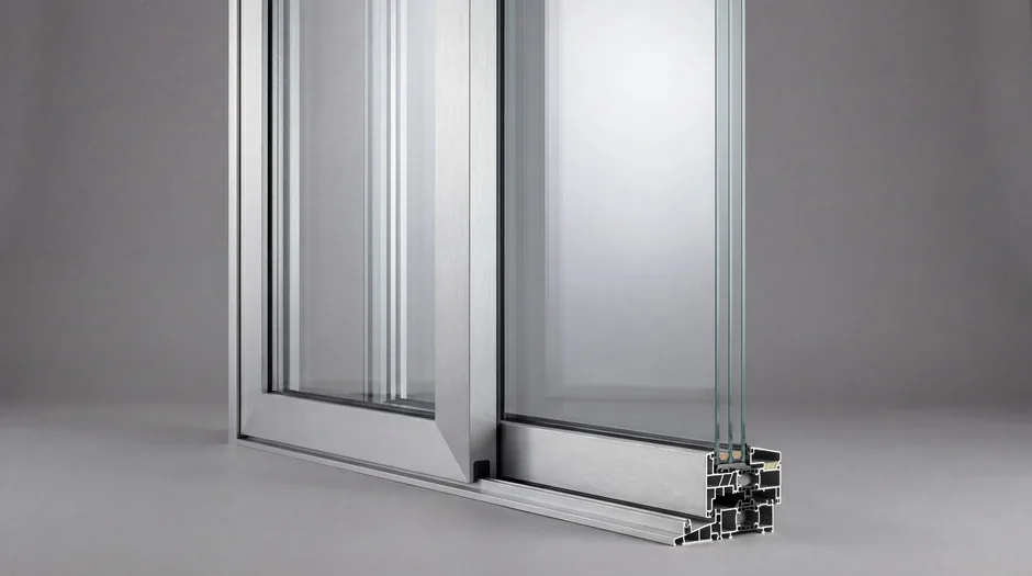 Mullion of a floor-to-ceiling glazing system