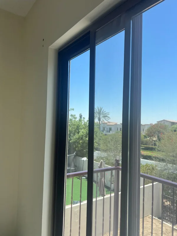 Sliding patio door running smoothly after service in a Dubai villa