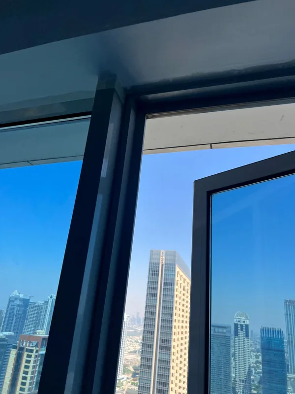 Sliding door with replaced rollers in a Dubai home