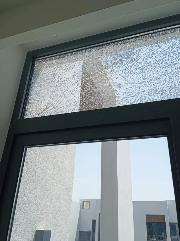 Refitted sliding window in a Dubai residence after repair