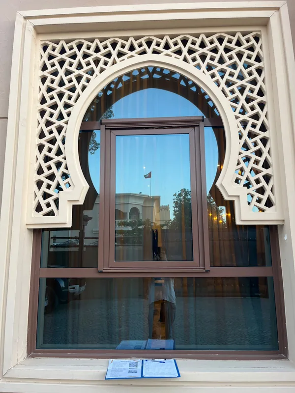 Serviced villa window with an insect screen in Dubai