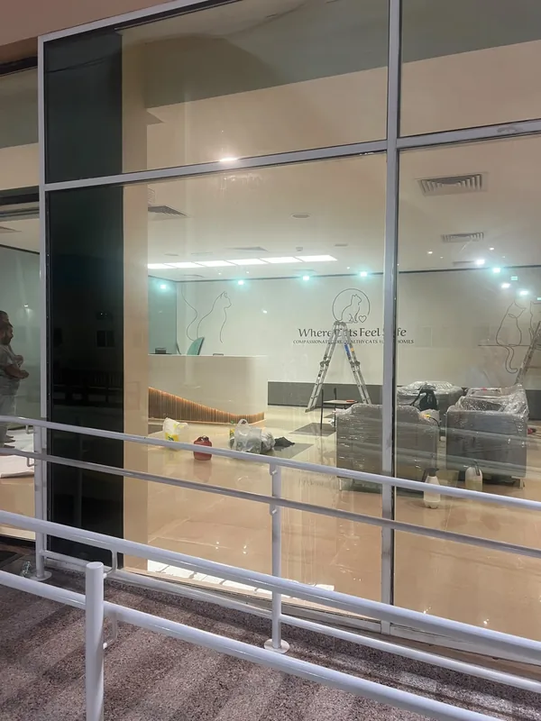 Refitted sliding window in a Dubai residence after repair