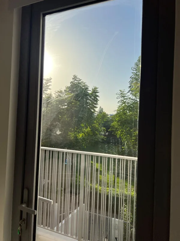 Repaired aluminium window in a Dubai apartment, refitted and sealed