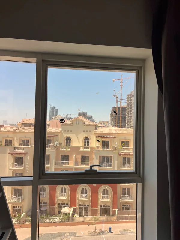Window with replaced seals in a Dubai high-rise apartment
