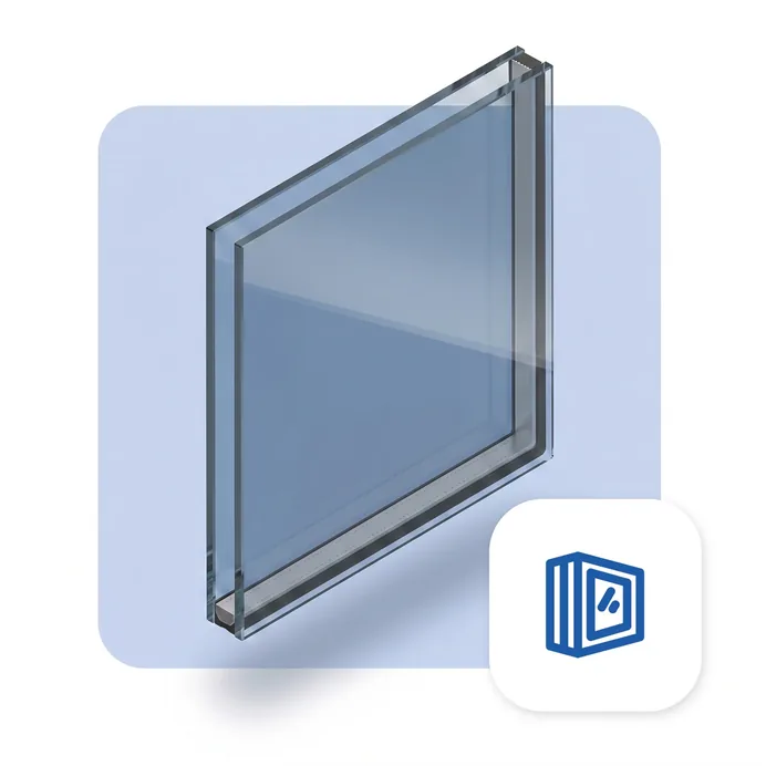 Cut-away render of a sealed double-glazed unit